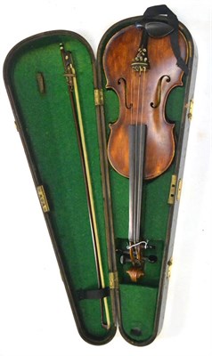 Lot 4 - A 19th Century English Violin, labelled 'Wm Linton Beloc Maker June 1851' with a 362mm two...