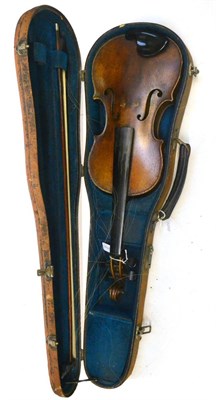 Lot 7 - A 19th Century German Violin, labelled 'Copie de Giouanni Grancino....', with a 358mm one piece...