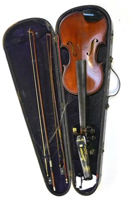 Lot 17 - A 19th Century Violin, possibly French, no label, with a 359mm two piece back, rosewood tuning...