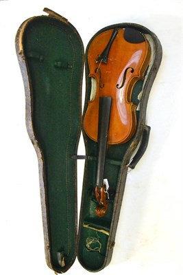 Lot 18 - A 20th Century Czechoslovakian Violin, labelled 'Copy of Jacobus Stainer', with a 358mm two...