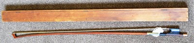 Lot 21 - A Gold Mounted Violin Bow, possibly French, indistinctly stamped 'Lupot', with a plain ebony...