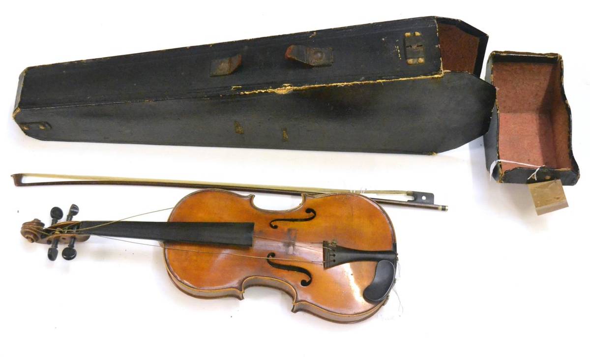 Lot 22 - A Late 19th Century German Violin, labelled 'Excelsior Copy of Carlo Bergonzi Anno 1891', with...