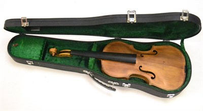 Lot 23 - An Early 19th Century French Violin, labelled 'Joseph Bassot Luthier 1800', with a 360mm two...