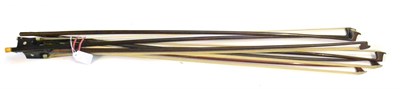 Lot 30 - Six Violin Bows, including five with ebony frogs