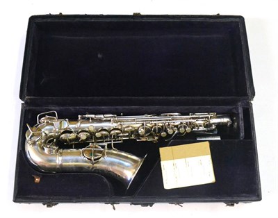 Lot 36 - A C.G.Conn Ltd, Elkhart Chromium Plated Alto Saxophone, Patd Dec 8 1914 1119954, serial number...