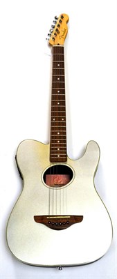 Lot 42 - A Fender 'Telecoustic' Acoustic Electric Guitar, serial number 00061231, with metallic silver...