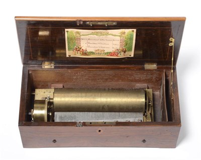 Lot 75 - J & M Co. Three Overture Music Box with 10', 26cm cylinder, single piece comb, three control levers