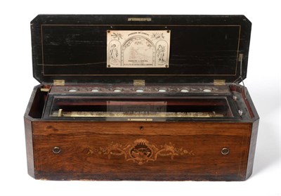 Lot 78 - Swiss Cylinder Music Box playing 12 Airs with 19.25' cylinder playing two separate 7.5' combs...