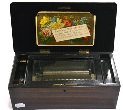 Lot 79 - Swiss Cylinder Music Box playing six Airs, with lever wind mechanism, 6', 15cm cylinder...