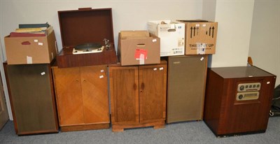 Lot 93 - Hi-Fi Equipment and Records, including a Garrard Model 301 turntable, two Lowther speakers, 78...