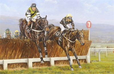 Lot 829 - Graham Isom (b.1945)  "The Cheltenham Gold Cup, 18th March 1993" - Jodami trained by Peter...