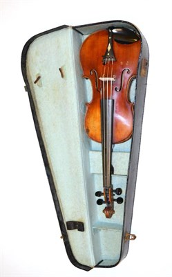 Lot 10 - A 19th Century German Violin, labelled 'Antonius Stradivarius..', with a 360mm two piece back,...