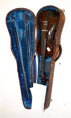 Lot 12 - A 19th Century German Violin, labelled 'Georg Nicol Kellmer Mefecio..', with a 358mm two piece...