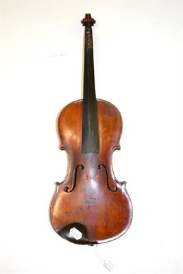 Lot 15 - A 19th Century German Violin, no label, with a 360mm one piece back, no pegs