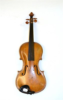 Lot 18 - A 19th Century Violin, possibly French, no label, with a 360mm one piece back, boxwood tuning pegs