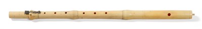 Lot 35 - A Late 19th Century Ivory Flute by Metzler London, the four sectional flute with makers stamp...