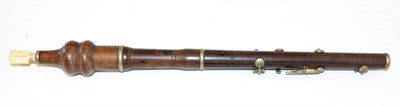 Lot 36 - A Rosewood Recorder, with nickel picollo style keys and a bone mouthpiece