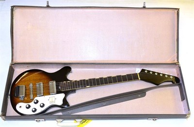 Lot 53 - A 1960s Teisco Del Ray Model MJ-2L, with mahogany slab body, bolt-on neck, twin pick-ups, two...