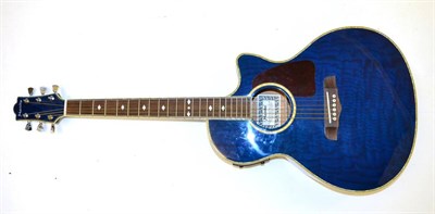 Lot 56 - A Manito Acoustic Guitar, model YEA330CE, with blue body, in a black canvas case