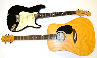 Lot 64 - Two Guitars - Ninja Katana electric guitar and Summer Breeze by Earth Fire acoustic guitar, both in