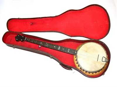 Lot 72 - Windsor Popular Model 1 5-String Banjo with 27cm head, mother-of-pearl inlay to neck and nickel...