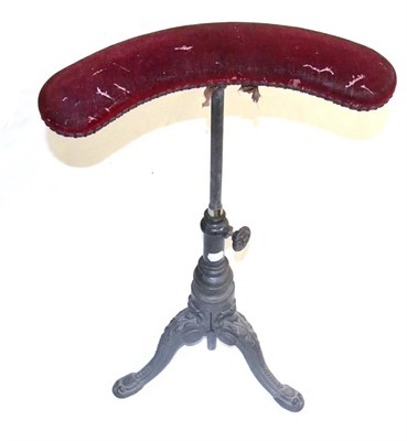 Lot 79 - A French Cast Iron Adjustable Stool/Stand, possibly for a musician, stamped to the triform base...