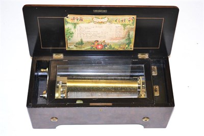 Lot 86 - A 19th Century Swiss Cylinder Music Box, serial no.5666, with 24cm brass cylinder and single...