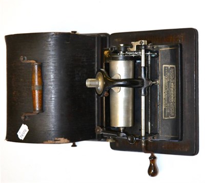 Lot 88 - An Oak Cased Edison Gem Phonograph, serial number 222764, with domed lid, winding handle (needs...