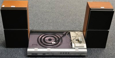 Lot 107 - Bang & Olufsen Beocentre 5000 with record deck, cassette and radio; together with a pair of...