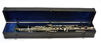 Lot 2025 - Couesnon Soprano Saxophone nickel plated, with Selmer S80 C* mouthpiece and Selmer ligature, in...