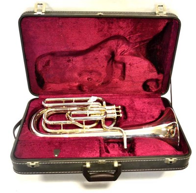 Lot 2035 - Besson 700 Silver Plated Baritone Horn with Besson 7 mouthpiece and Vincent Bach Corp. 12C...