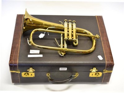 Lot 2037 - Vincent Bach Stradivarius Flugal Horn Model 183 in lacquer, with two mouthpieces Vincent Bach Corp.