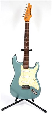 Lot 2039 - Axl Player Deluxe aquamarine body with marbled cream scratchplate, three EMG pick-ups, rosewood...