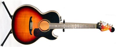 Lot 2060 - Fender El Rio Electro-Acoustic Guitar, 1984 Made in Japan, sunburst finish with tortoiseshell...