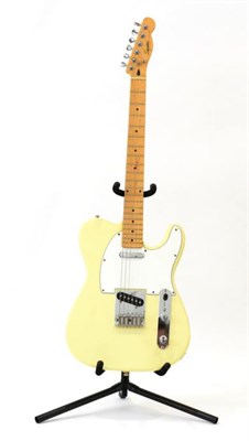 Lot 2073 - Fender Squier Telecaster Guitar no.KV97070696 Crafted in Korea, cream body with white scratchplate