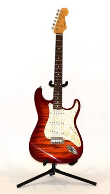 Lot 2081 - Fender Stratocaster Guitar T019558 (Made in Japan) with flametop finish and faux...