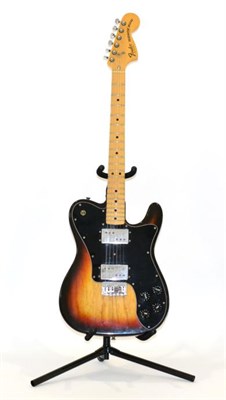 Lot 2082 - Fender Telecaster DeLuxe Guitar no.S807706 Made in USA, sunburst body and black scratchplate,...