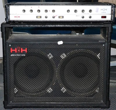 Lot 2094 - H&H Professional Power Amplifier IC100S together with H&H 2x12 twin speaker cabinet (100 watts) (2)