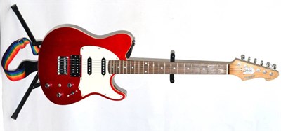 Lot 2105 - Peavey Generation EXP Guitar red body with cream scratchplate, S-S-H pick-ups and rosewood...