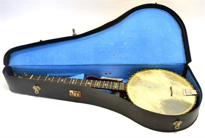 Lot 2128 - Banjo 5 String with 12 1/2' head and decorative inlay to fingerboard