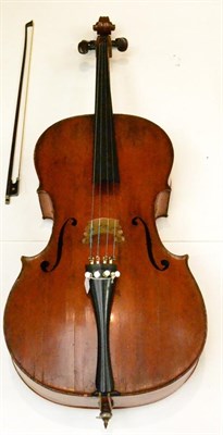 Lot 2142 - Cello, Believed To Be German 27 1/2' two piece back, ebony fingerboard (needs reattaching) with...