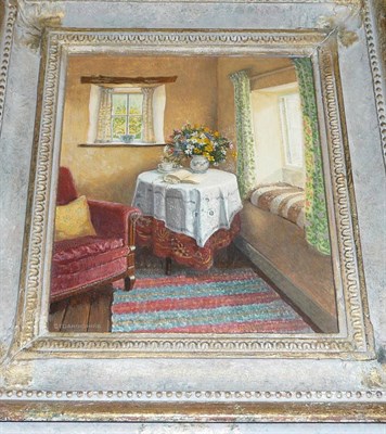 Lot 856 - Stephen Darbishire RBA (b.1940) "Wild Flowers in a Corner of the Room" Signed, inscribed on an...