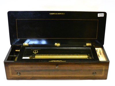 Lot 2152 - B A Bremond (Geneva) Cylinder Music Box playing 8 aires, 13' cylinder, lever wind with...