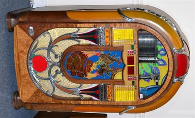 Lot 2163 - Wurlitzer Model 850 Peacock Multi-Selector Phonograph serial no.788323, playing 24 10" 78rpm...