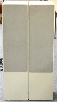 Lot 2164 - Acron: A Pair Of 900B Floor Standing Speakers, with off white finish and metal grill speaker...