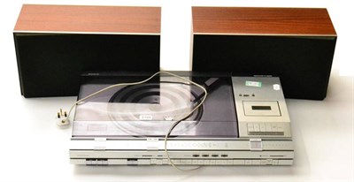 Lot 2165 - Bang & Olufsen Beocentre 5000 with record deck, cassette and radio; together with a pair of...