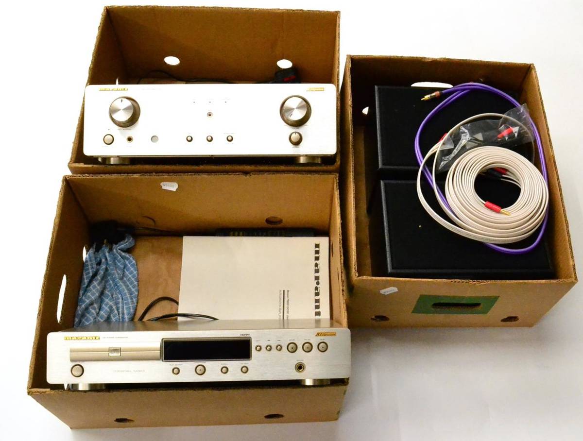 Lot 2168 - Marantz K1 Signature CD Player And Amplifier CD6000 OS and PM6010 OSE and a pair of Roya Merlin...