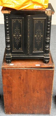 Lot 2170 - Organette hand cranked with 24 stop organ in black lacquered wooden cabinet with carved...