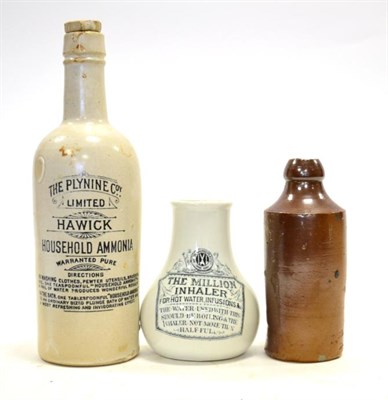 Lot 2183 - Ceramic/Stoneware Bottles (i) The Plynine Coy. Limited Hawick Household Ammonia (ii) The...