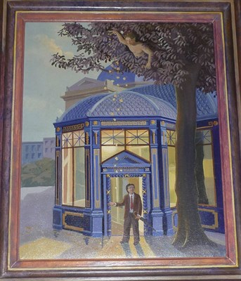 Lot 862 - David Kirk (b.1960)  "Spring at the Pump Room" Signed, inscribed on an old exhibition label...